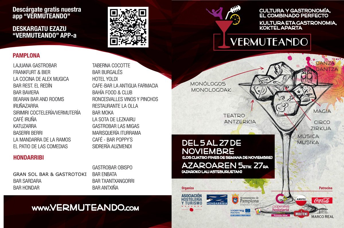 33 establecimientos de Pamplona y Hondarribia participan en Vermuteando, iniciativa gastronómica y cultural que se desarrollará los fines de semana de noviembre