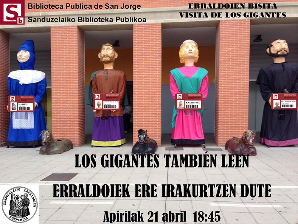 Los gigantes también leen o eso sostiene la Biblioteca Pública de San Jorge que entregará este viernes carnés de usuarios a los cuatro gigantes del barrio