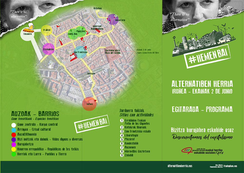 Pamplona acoge el sábado ‘Alternatiben Herria/ Pueblo de las Alternativas’ que a través de talleres, exposiciones y charlas propone un nuevo modelo económico y social