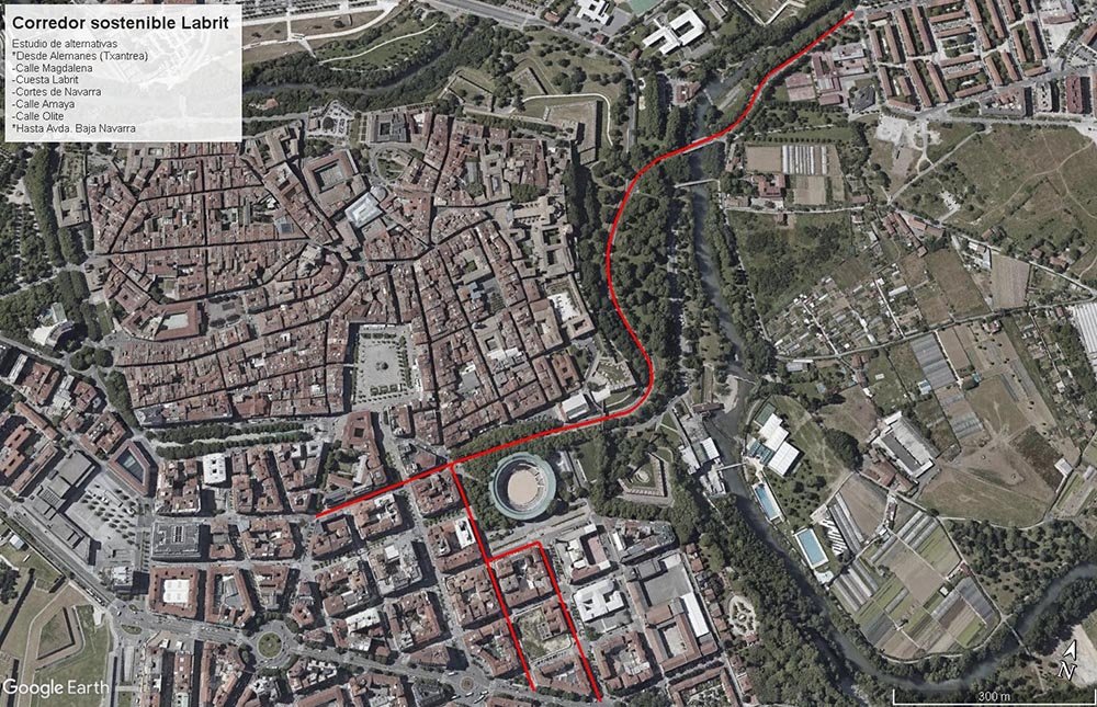 El estudio de alternativas para el corredor sostenible de Labrit (2,2 km) estará listo a final de año, el proyecto en abril y las obras podrían ponerse en marcha en mayo