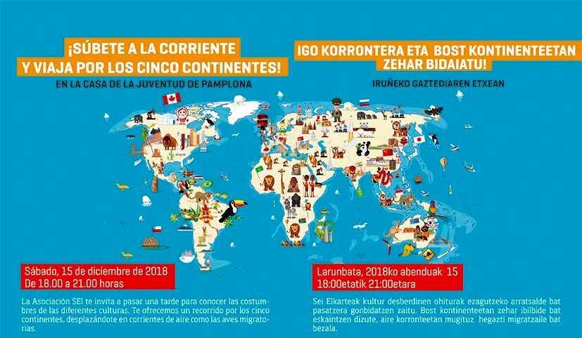 La Casa de la Juventud propone para este sábado un viaje por los cinco continentes con talleres, bailes y juegos en una nueva tarde de ocio para jóvenes entre 14 y 30 años