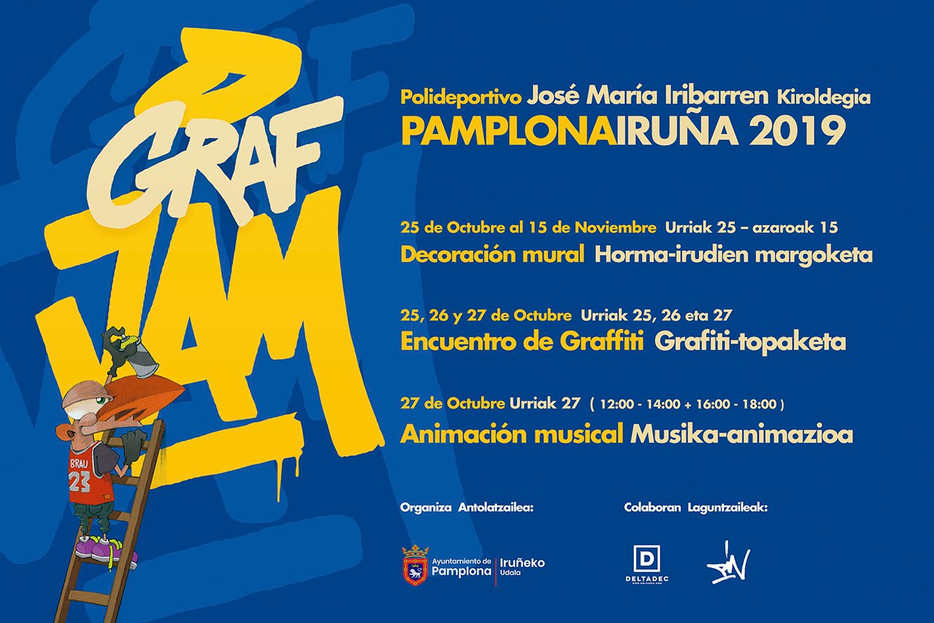 El mural de arte urbano más grande de la ciudad, con cerca de 800 metros cuadrados, comenzará a realizarse este viernes en el exterior del polideportivo José María Iribarren