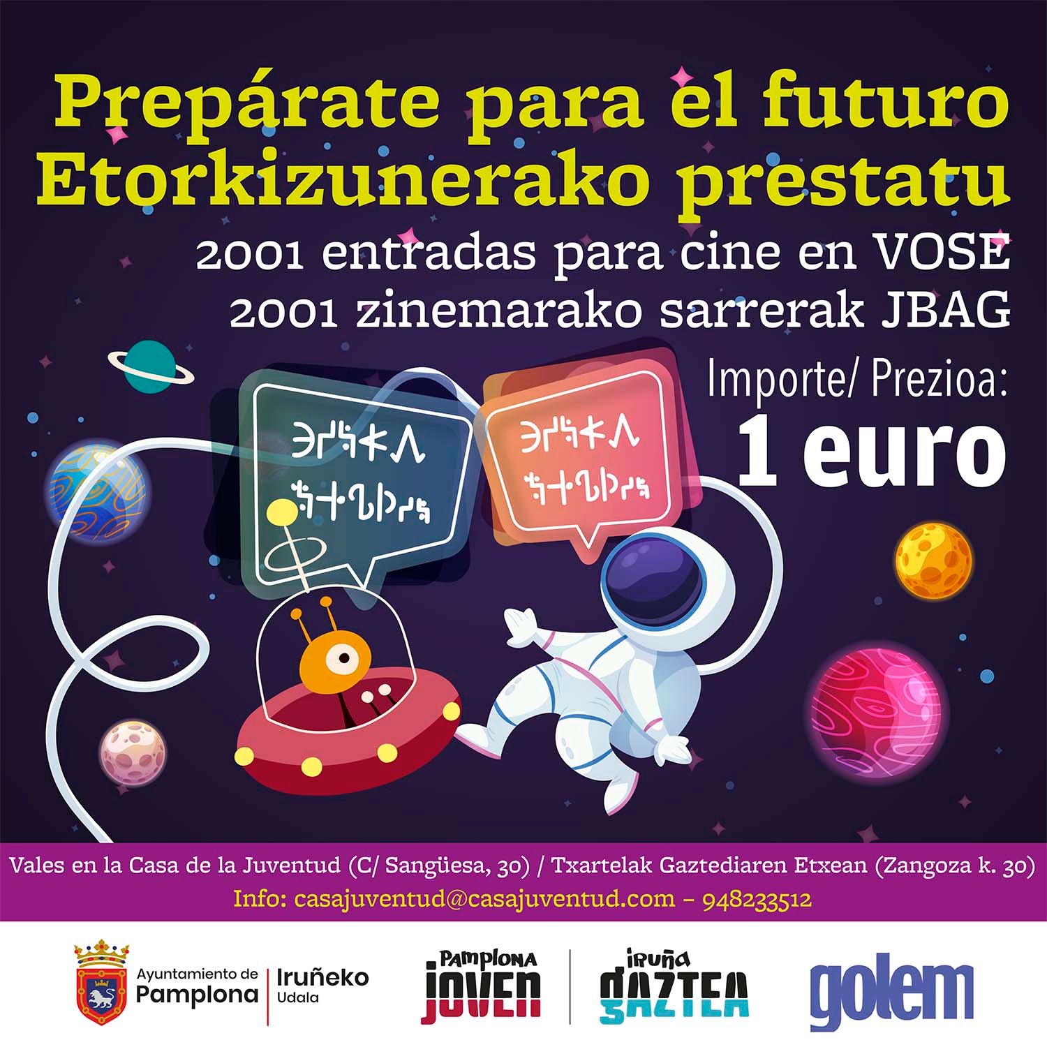 2001 entradas de cine a un euro para estrenos en versión original subtitulada: la nueva campaña juvenil ‘Prepárate para el futuro’ que se inicia mañana