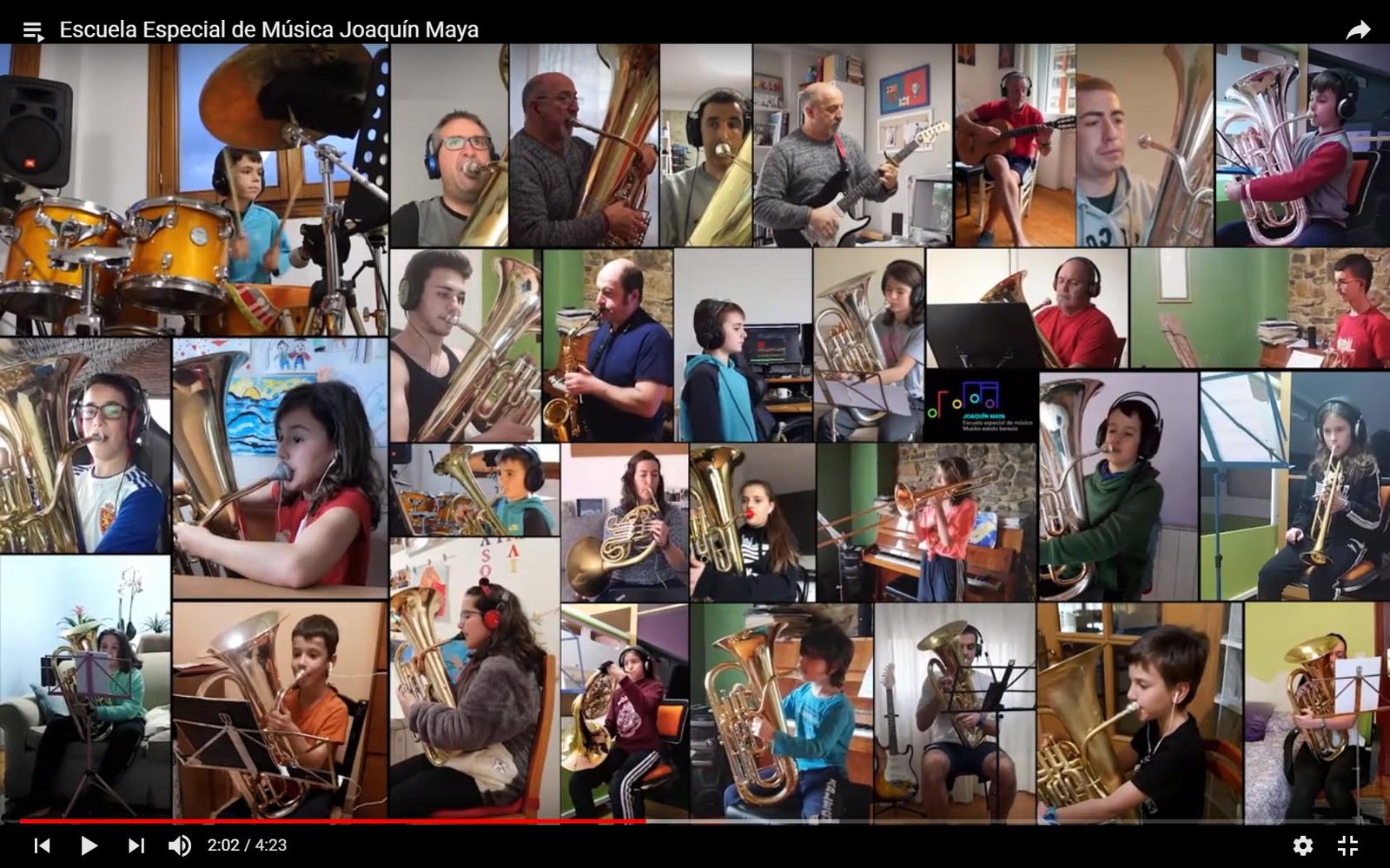 El alumnado de la Escuela de Música Joaquín Maya, que continúa su formación on-line, se une con sus versiones de ‘Resistiré’ a la banda sonora del confinamiento