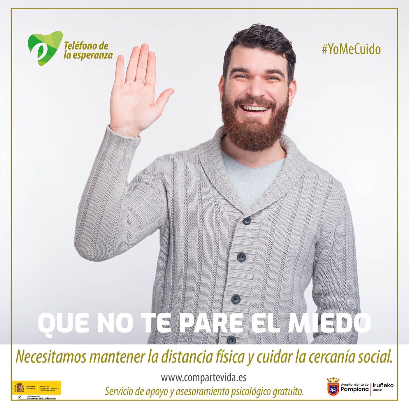 El Ayuntamiento de Pamplona se une a la campaña del Teléfono de la Esperanza ‘Que no te pare el miedo’ recordando en sus redes sociales que #YoMeCuido