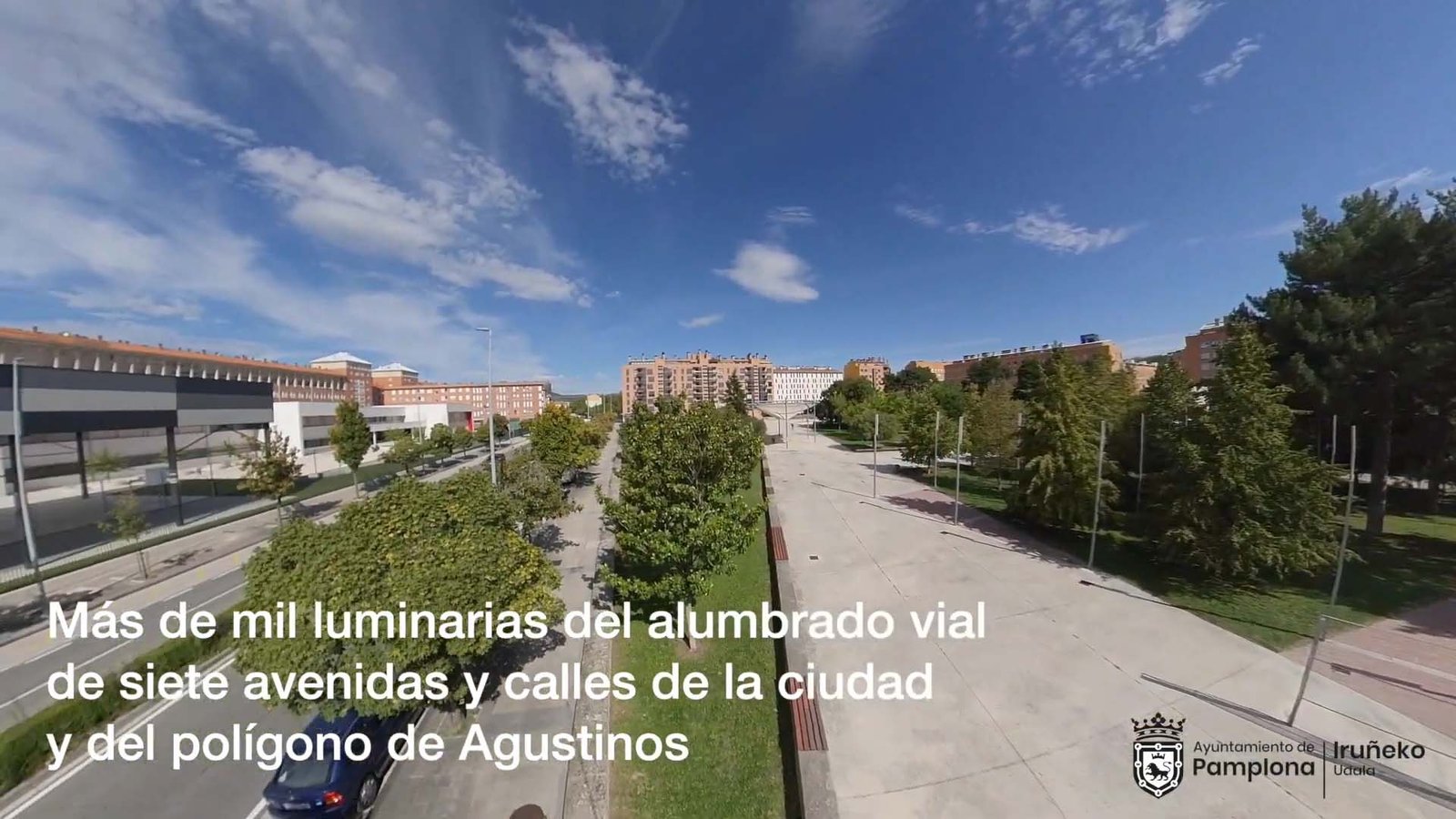 Pamplona inicia el cambio a tecnología LED de más de mil luminarias del alumbrado vial de siete avenidas y calles de la ciudad y del polígono de Agustinos