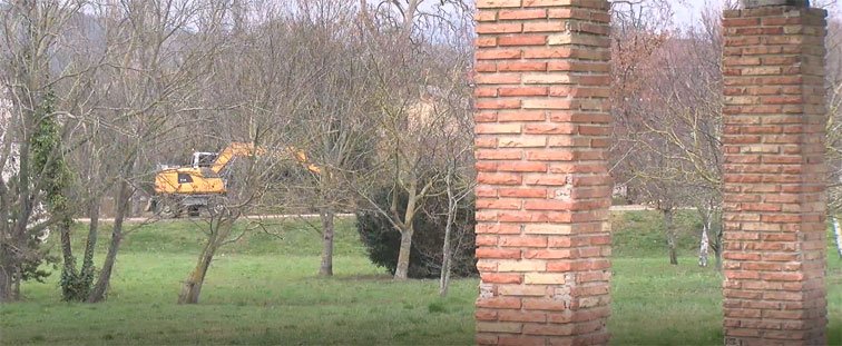 El interior del meandro de Aranzadi comienza a cambiar de cara con las obras de ejecución de la segunda fase del parque que culminarán a finales de este año