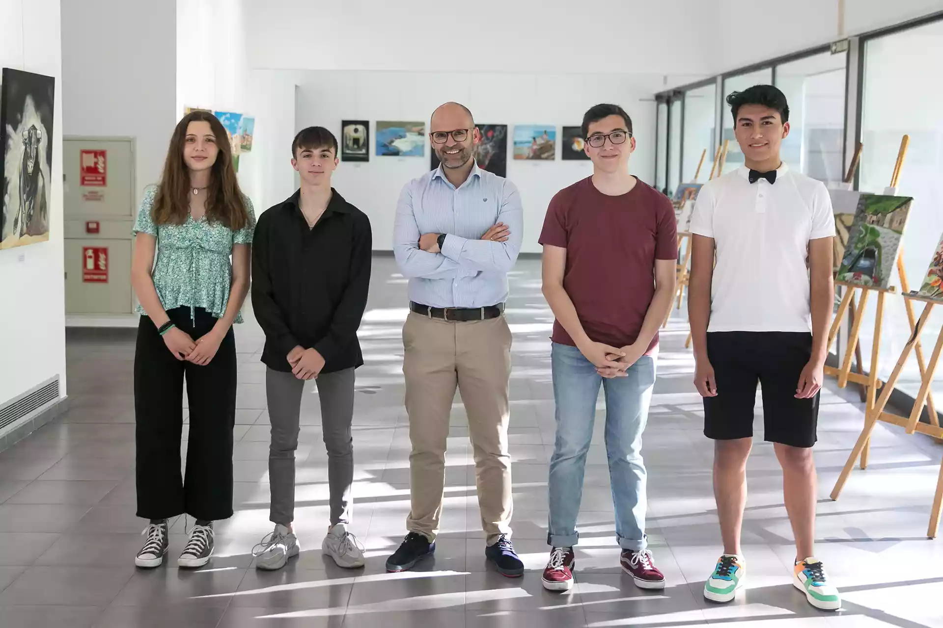 Miguel Arizcuren, Steven Morocho, Alexia Cilveti y Daniel Arzoz, de 15 a 17 años, volarán a Bruselas con Erasmus+ y COworkids