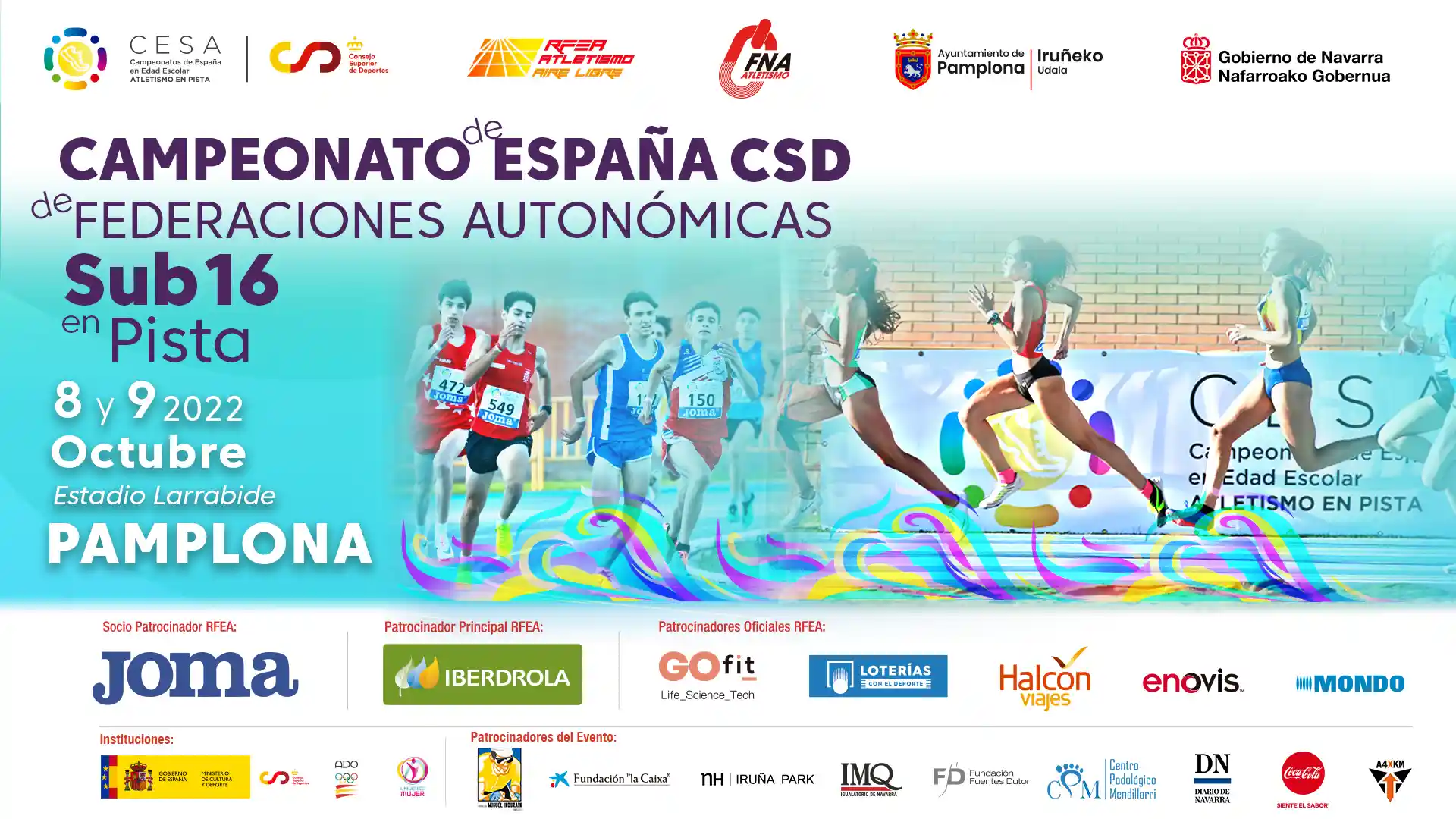 Pamplona acoge este fin de semana los Campeonatos de España de Atletismo sub-16 e Inclusivo por selecciones autonómicas, con la presencia de más de 600 deportistas