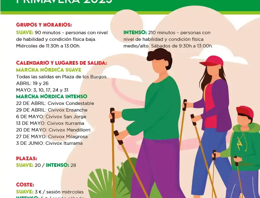El Ayuntamiento abre este martes la inscripción para el programa de iniciación a la marcha nórdica