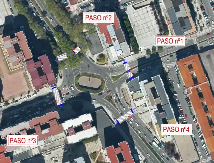 Comienzan las obras para habilitar cuatro nuevos pasos para facilitar la conexión peatonal a nivel en el entorno de la rotonda de San Jorge