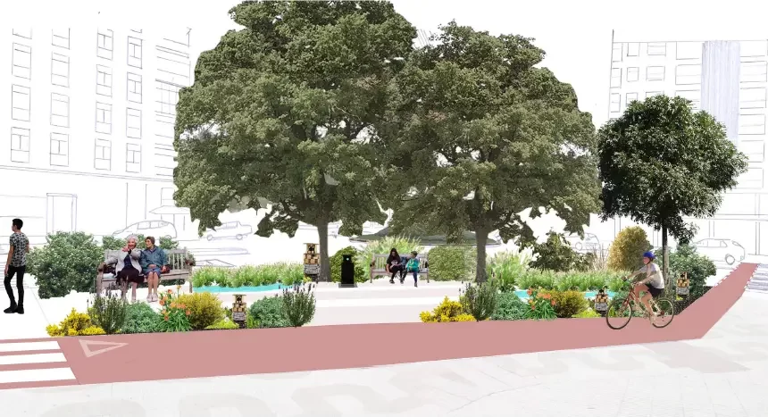 Jardines de lluvia, mediana ‘bosque’ y un carril de circulación más estrecho para calmar el tráfico, el nuevo diseño de la calle Fuente del Hierro