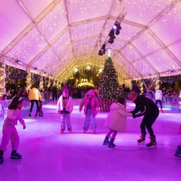 mesa de navidad pista de hielo
